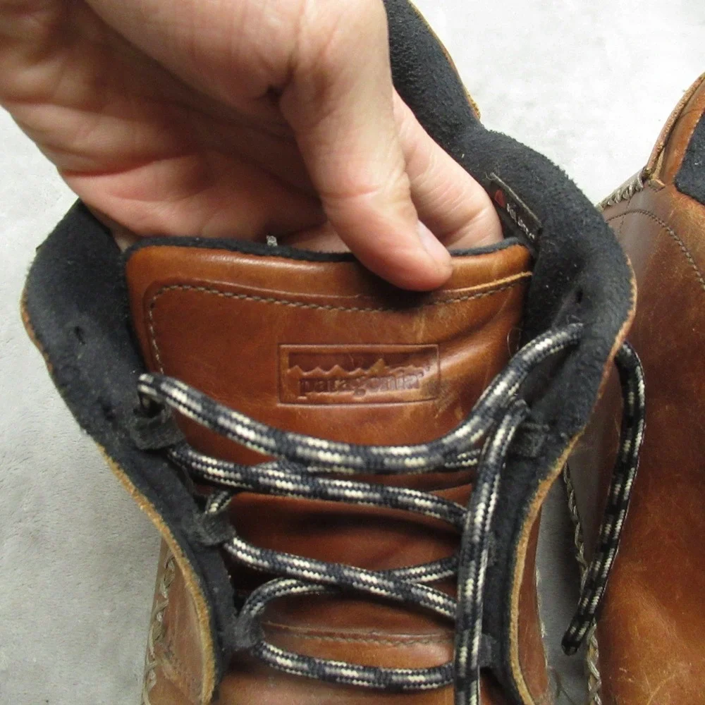 Patagonia Mens 14 Mid Boots Brown Leather Vibram Ranger Smith Waterproof Lace Up